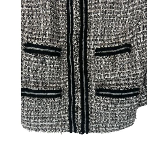 Talbots Petite Blazer Gray Black Metallic Tweed Twee Office Work Career Size 18P - Picture 5 of 13